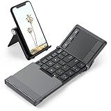 iClever BK08 Foldable Keyboard with Touchpad for Phone and Tablet, Gray