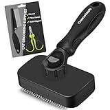 Comotech 3PCS Cat Grooming Supplies, Cat Brush & Nail Clipper/Trimmer & Flea Comb for Shedding Indoor Cats Essentials Stuff Accessories (Black)