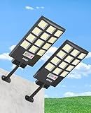 JAYNLT Solar Lights for Outside, 5 Lighting Modes Solar Flood Security Light with Motion Sensor & Dusk to Dawn&Remote, 6500K Street Lamps for Yard Garden,Shop - 2PACK
