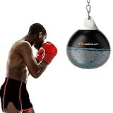 Goplus Water Aqua Bag, 21'' 180 Pound /18” 110 Pound Heavy Punching Bag with Adjustable Metal Chain, Water Injection Hose, Boxing Training Bag for Adults Fitness, MMA (Black-21”, 180LBS)
