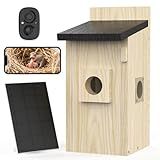 LASTOOLS Smart Bird Houses for Outside Solar Powered,4MP Birdhouse Camera for Outdoors, Watch Bird Nesting & Hatching in Real Time, AI Identify Bird Behavior & Create, DIY Ideal Gift