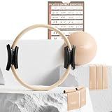 PhysKcal Pilates Kit, 15-Inch Pilates Ring with Pilates Ball & Bands, Nude