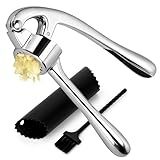 TACGEA Kitchen Garlic Press Set, Rust Proof Garlic Mincer Tool with Silicone Garlic Peeler and Brush
