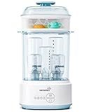 Bottle Sterilizer and Dryer, Compact Electric Steam Baby Bottle Sterilizer (Esterilizador de Biberones), Bottle Sanitizer for Baby Bottles, Pacifiers, Pump Parts Blue