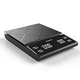 KitchenTour Coffee Scale with Timer for Brew Artisanal Java - Pour Over Scale for Slow Drip and French Press Coffee - Multifunction Kitchen Food Scale with Grams and oz