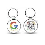 Smart Keychain for Reviews & Social Media - No App Needed, Metal Epoxy Key Tag with QR Code & NFC for Business Promotion Compatible with Google Review(Tag-gg)