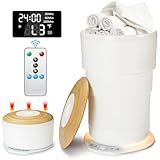 Upgrade Foldable Towel Warmer for Bathroom - 21L Luxury Heated Towel Warmers Bucket with Time Setting and Ambient Lighting，Auto Shut Off,Fits Up to Two 40"X70" Oversized Towels, Bathrobes, Blankets