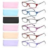 Gaoye Reading Glasses for Women, 6 pack Fashion Readers for Women Men Spring Hinge Eye Glasses, Blue Light Reading Glasses