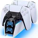 PS 5 Controller Charger Station Compatible with PlayStation 5 Faceplates Edge & Dual Controller, 9 Lightings PS 5 Accessories Charging Station, PS 5 Dock Stand with LED Indicator & On-Off Switch