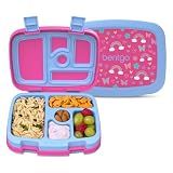 Bentgo Kids Prints Leak-Proof, 5-Compartment Bento-Style Kids Lunch Box - Ideal Portion Sizes for Ages 3-7, Durable, Drop-Proof, Dishwasher Safe, & PFAS & BPA-Free Materials (Rainbows & Butterflies)