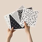 RECYCO Swedish Dishcloths for Kitchen | 5 Pack Geometric Washable Dish Rags | Cellulose Reusable Cleaning Paper Towels | Absorbent Counter Dish Cloth Sponge Kitchen Wipes, 8" L x 7" W