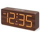 DreamSky Wooden Digital Alarm Clock for Bedroom with Large Numbers