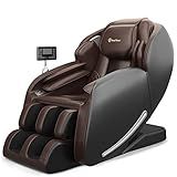 Real Relax 2025 Massage Chair Full Body,Zero Gravity 3D SL-Track Shiatsu Massage Recliner Chair with Heat Body Scan Bluetooth Foot Roller APP Control, Child Lock, Favor-06,Brown