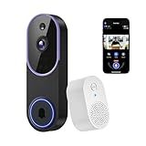 Lunelyx 1080P Wireless Video Doorbell Camera, Outdoor Surveillance Cameras, FHD Live View, Cloud Storage, AI Human Detection, Instant Alert, Night Vision, Two Way Audio, 2.4G WiFi Only (Purple)