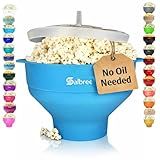 The Original Salbree Microwave Popcorn Popper Machine, Silicone Popcorn Maker, Collapsible Microwavable Bowl - Hot Air Popper - No Oil Required - The Most Colors Available (Turquoise)