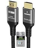 Ubluker 10k 8k 4k HDMI Cable 6.6 FT, Certified Ultra High Speed HDMI® Cable 4k 144Hz 120Hz 8k 60Hz 2k 240Hz 48Gbps 0.03ms HDR10+ ARC eARC HDCP2.3 Compatible for Mac RTX4090 PC TV PS5 Xbox