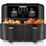 Chefman TurboFry Touch Dual Air Fryer, Maximize The Healthiest Meals With Double Basket Capacity, One-Touch Digital Controls And Shake Reminder For The Perfect Crispy And Low-Calorie Finish