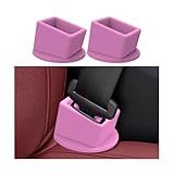 HZEL Car Seat Belt Buckle Holder, 2PCS Silicone Easy Access Vehicle Seatbelt Booster, Automotive Safetybelt Fixer Accessories to Make Buckling Upright Positioning, Universal for Most Cars (Pink)