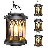 WdtPro Solar Lanterns Outdoor Hanging 4 Pack, Upgraded Bright Waterproof Lantern for Outside, Over 12Hrs Powered Lights for Garden, Yard, Patio Decor (Warm Light)