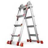 Soctone Ladder, A Frame Extension Ladder, 14 Ft Multi Position Ladder