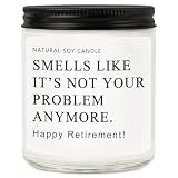 RIZOOCE Retirement Gifts for Woman Men, Happy 2026 Retirement Candle, Funny Retired Farewell Gifts for Coworkers, Teacher, Nurse, Boss, Friends - Lavender Scented (7oz)