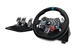 Logitech G29 Driving Force Racing Wheel and Floor Pedals, Real Force Feedback, Stainless Steel Paddle Shifters, Leather Steering Wheel Cover for PS5, PS4, PC, Mac - Black
