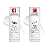 EltaMD UV Clear Face Sunscreen SPF 46, Oil Free for Face with Zinc Oxide, Dermatologist Recommended Sunscreen Lotion, For Acne-Prone Sensitive Skin, 1.7 oz Pump (Pack of 2)