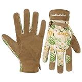 HANDLANDY Gardening Gloves for Women, Leather Garden Glove Gardener Gift, M