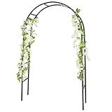 RUBFAC 94" Garden Arch Trellis for Climbing Plants Outdoor, Metal Arch Frame Garden Arbors and Arches, Outdoor Archway for Flower Vines Wedding Bridal Party Decoration, Black