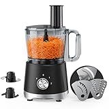 OLIXIS Food Processor 10.5 Cup, Vegetable Choppers with Slicing Shredding Chopping Kneading, Dishwasher Safe, Food Grinder, Stainless Steel Blades, for Smoothie Fruit Dough, 2.6QT, Black