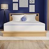 Vibe Gel Memory Foam Mattress, 12-Inch CertiPUR-US Certified Bed-in-a-Box, Queen, White