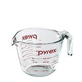 Pyrex Prepware 1-Cup Measuring Cup, Clear with Red Measurements