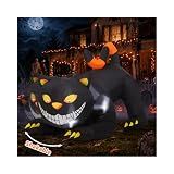 GOOSH 6 FT Halloween Inflatables Outdoor Black Cat with Shakable Head, Blow Up Yard Decoration with LED Lights Built-in for Holiday/Party/Yard/Garden