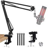QuadCast Boom Arm, Mic Arm for Blue Yeti HyperX QuadCast SoloCast Fifine AM8 and Most Microphone, Mic Stand Desk with 3/8" to 5/8" Adapter by SUNMON