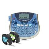 DYMO LetraTag Bundle, Handheld 100T Printer, Portable, QWERTY Keyboard, Includes 13ft Black on White Labels and 13ft Black on Clear Labels - Home Organization, Crafting, Labeling
