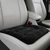 KPFILEH Car Seat Cushion, Breathable Soft Auto Front Seats Protector Pad for Comfortable Driving, Warm Vehicle Interior Driver Seat Non-Slip Decorative Accessory for Most Cars (Black)