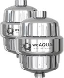 weAQUA Heavy Duty 2-PACK Shower Filter for Hard Water Chlorine Heavy Metals