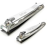 firiKer Nail Clipper Set,Premium Stainless Steel Fingernail and Toenail Clipper Cutters with Nail File, Sharp Effortless Nail Clippers Set for Men & Women(Silver)