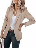 Cicy Bell Womens Casual Blazers Open Front Long Sleeve Work Office Suit Jackets Blazer Khaki
