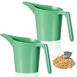 Relaxweex 2 Pcs Bird Seed Scoop, Pet Food Bird Seed Scoop Large Capacity Suitable Narrow Spout Suitable for Tube Feeders for Filling Avian Birds Feeders Small Animal Food(Green)