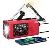 NITIGO Emergency Weather Radio, 4000mAh NOAA Weather Alert Radio Solar Charging, Hand Crank & USB Charged, AM/FM with LED Flashlight, Reading Lamp, SOS Alarm, Headphone Jack for Outdoor Indoor