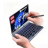 KOOFORWAY 8 Inch 2-in-1 Mini Laptop,HD Rotatable Touch Screen Support Handwriting Windows 11 Pro Small Laptop,Intel N100,12GB RAM, 512GB SSD,Wi-Fi 6, BT 5.2,2 MP Camera,G-Sensor,HDMI,Type C
