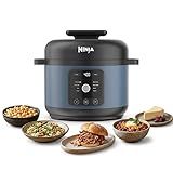 Ninja HyperHeat 9-in-1 Electric Pressure Cooker | 6.5 Qt Multi Cooker with Sear/Sauté, Slow Cooker, Rice Cooker, Sous Vide | 1200W | Fast Cooking, PFAS-Free Pot | Blue Macaron | PC201
