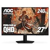 AOC 27 Inch QHD Gaming Monitor 240Hz 0.3ms, Overclock 260Hz, IPS, 2560x1440, G-Sync Compatible, HDR Ready, DisplayPort 1.4 HDMI 2.0, VESA Mount, 3-Year Zero-Bright-Dot, Q27G41ZE