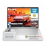 HP 15 Inch Laptop Computer, 15.6" FHD AMD Ryzen 5 Laptop with Lifetime Microsoft Office, Windows 11 Pro, 32GB RAM 1TB SSD+512GB Docking Set, Backlit Keyboard, 10-Key Number Pad