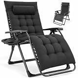 NEWBULIG Zero Gravity Chair, Folding Patio Recliner with Cup Holder Trays