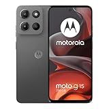 Motorola Moto G15 4G LTE (XT2521-2) 4+128GB Dual Sim | GSM Unlocked | International Model | for T-Mobile, Metro PCS, Mint, Ultra, & Tello - (Gray)