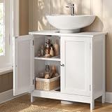 VASAGLE Under Sink Bathroom Cabinet, 2 Doors, Adjustable Shelf