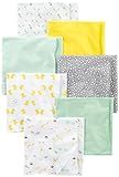 Simple Joys Kid's 7 pack flannel receiving blankets Accessory, Grey/White/Mint, One Size