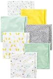 Simple Joys Kid's 7 pack flannel receiving blankets Accessory, Grey/White/Mint, One Size